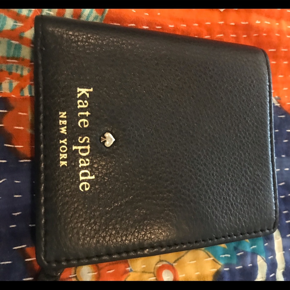 Kate Spade Black Leather Mini Wallet NWOT